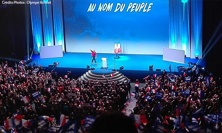 Marine Le Pen FN meeting Lille manifestation élection présidentielle