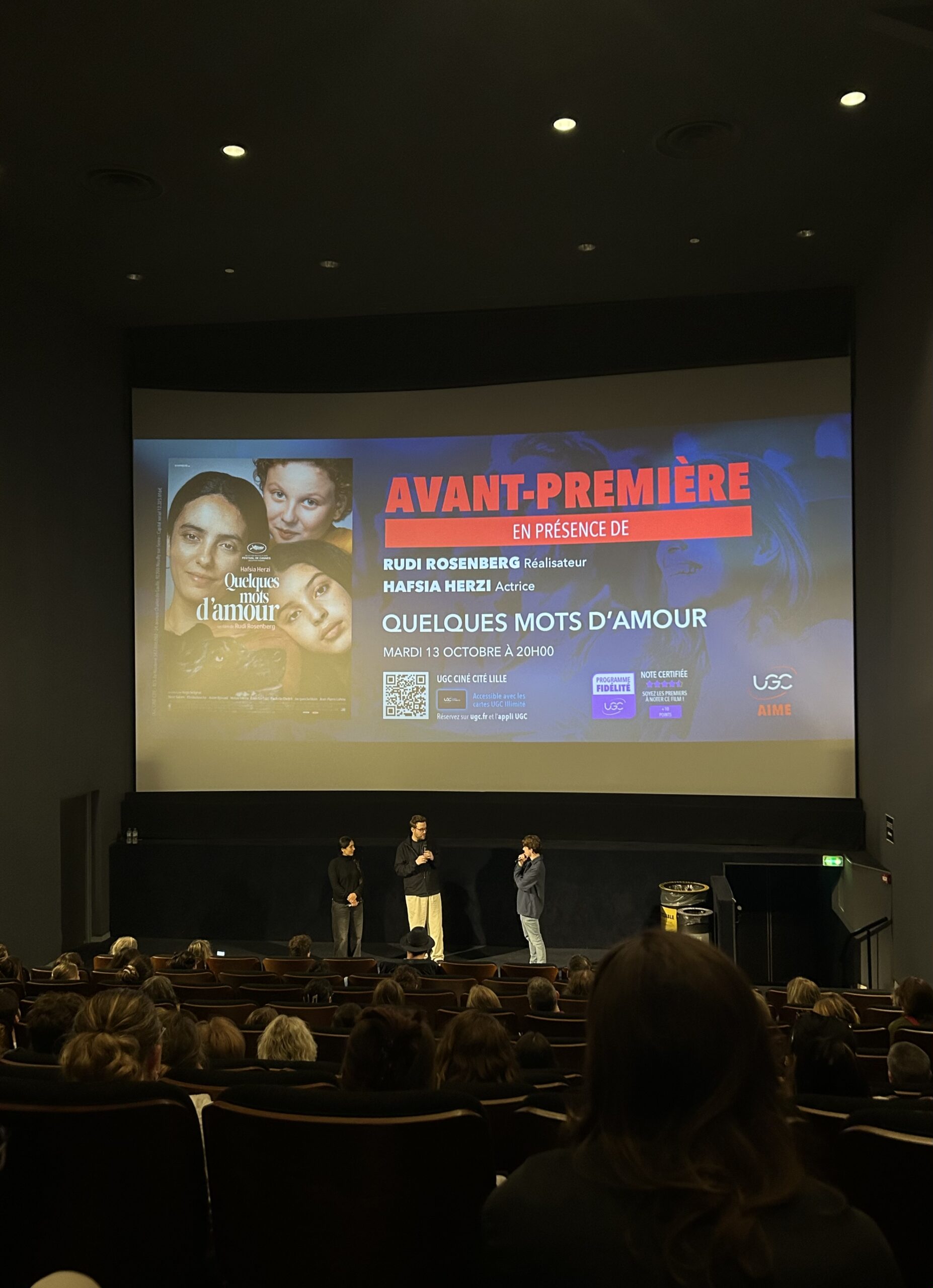 L'équipe du film en avant-première à Lille le 13 octobre